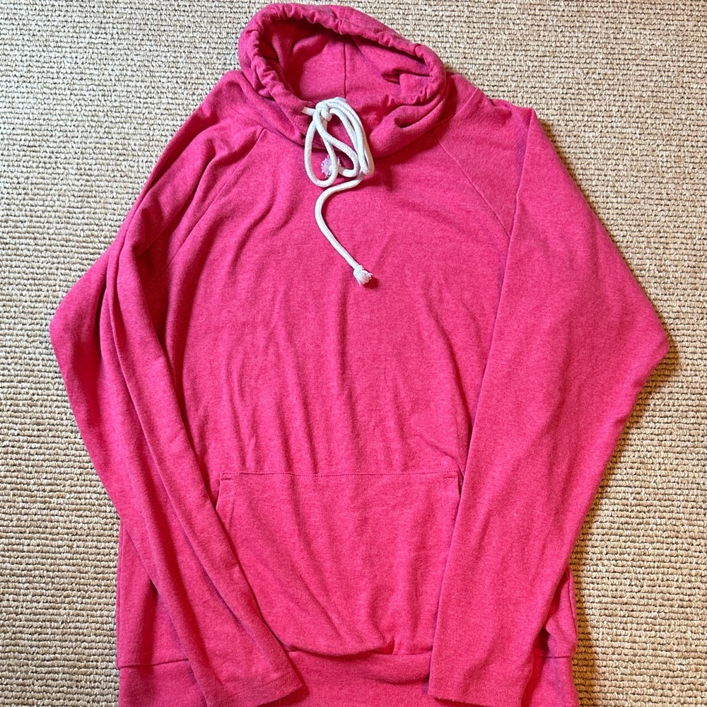 Michelle Mae Pink medium cowl neck sweatshirt with drawstrings